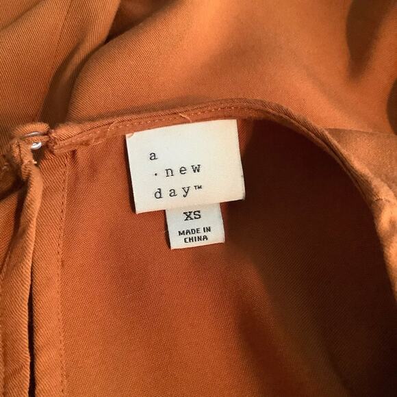A New Day Rust Orange Short Flutter Sleeve Top XS - Picture 5 of 6
